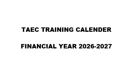 TRAINING CALENDAR FOR THE FINANCIAL YEAR 2026-2027
